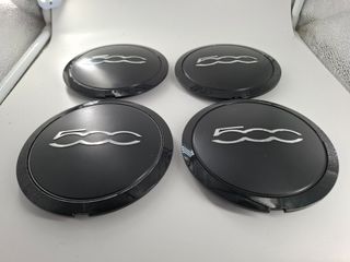 Set 4 Coprimozzi Fiat 500 Neri Nuovi