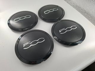 Set 4 Coprimozzi Fiat 500 Neri Nuovi