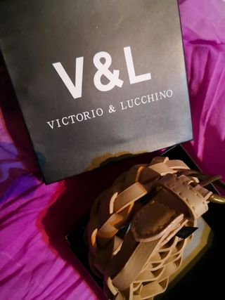 Cinturón trenzado V&L beige/marrón