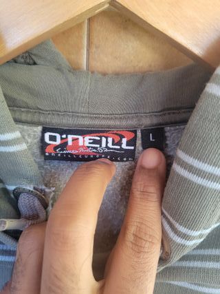 Sudadera O'Neill Talla L Rayas Gris/Verde