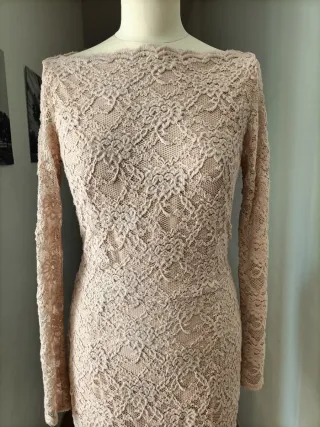 Twinset Abito Pizzo Rosa Taglia S