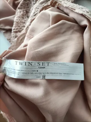 Twinset Abito Pizzo Rosa Taglia S