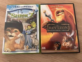Pack 2 Películas DVD Shrek 2 y El Rey León