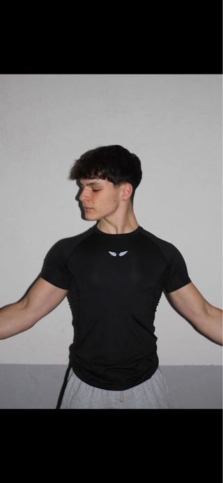 Camiseta de compresión negra Stratos