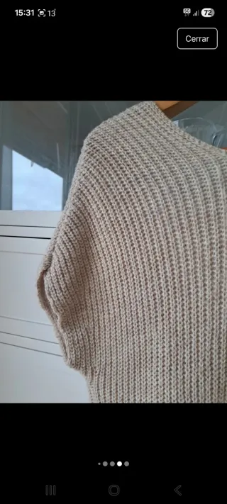 Chaleco de punto beige talla única