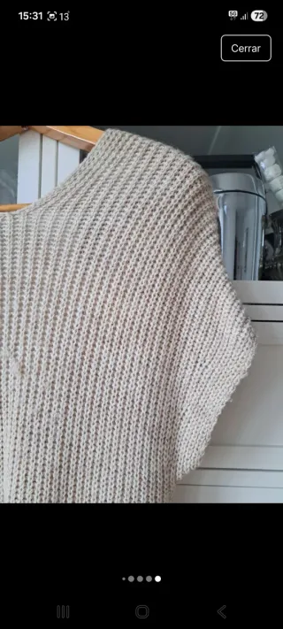 Chaleco de punto beige talla única