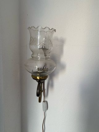 Aplique pared antiguo cristal y metal