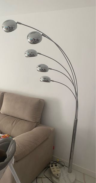 Lámpara de pie 5 luces acero inoxidable