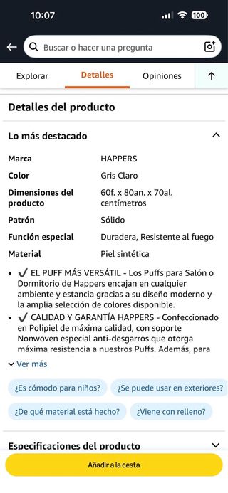 Puf Make it happers Piel Sintética Beige