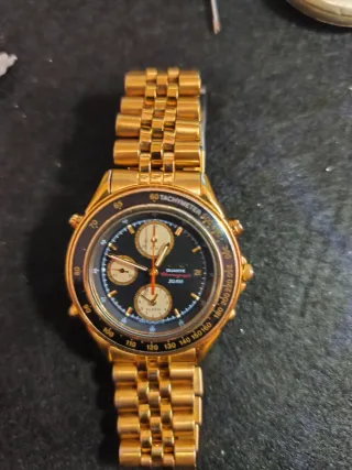 Orologio seiko Cronografo Tachimetro Oro Nero