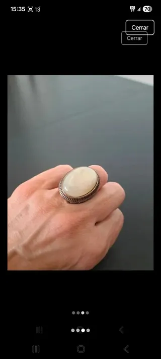 Anillo Plata Piedra Blanca
