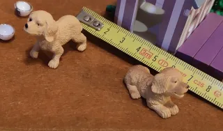 Coppia Miniature Cani Golden Retriver Casa Bambole