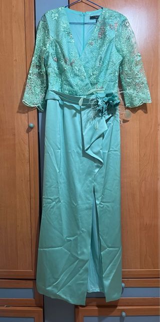 Vestido largo azul turquesa boda