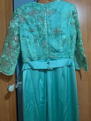 Vestido largo azul turquesa boda