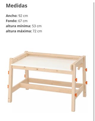 Mesa infantil Flisat Ikea madera