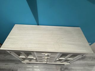 Mueble Antiguo Madera y Cristal