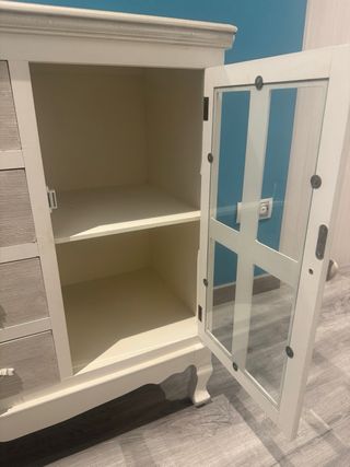 Mueble Antiguo Madera y Cristal