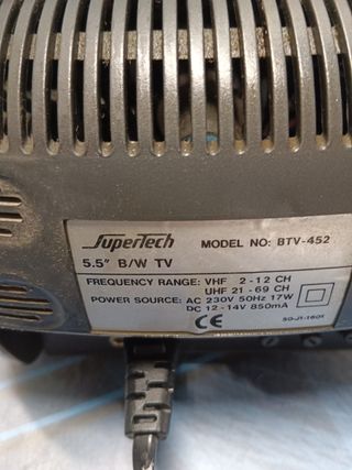 TV supertech 5,5" B/N model BTV -452