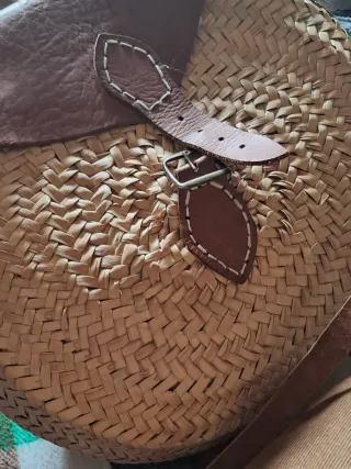 Bolso Grande Mimbre y Cuero