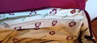 Borsa in canapa 3 tasche a zip bordeaux