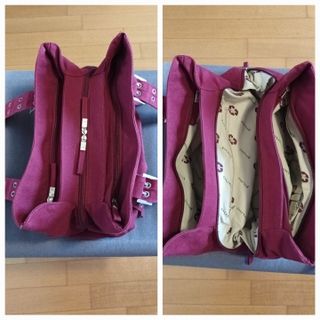 Borsa in canapa 3 tasche a zip bordeaux