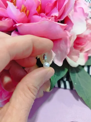 Set Orecchini Bigiotteria Argento e Bianco