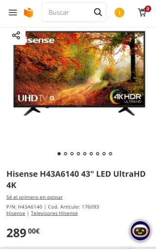 Hisense 43 LED UltraHD 4K TV (SIN CAJA)