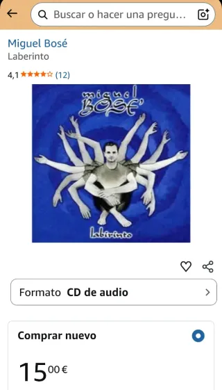CD Miguel Bosé - Laberinto. (L)
