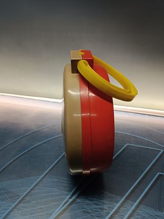 Juguete, Antiguo reloj de juguete feber 17 cm. de diametro, 20 cm. de altura