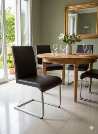 Sillas de comedor modernas (piel y metal) 6 sillas