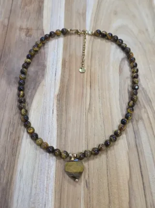 Collana Occhio di Tigre con Ciondolo Cuore
