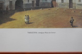 Tarazona (Antigua Plaza De Toros) de Ignacio Mayayo. Serigrafía enmarcada madera y cristal.