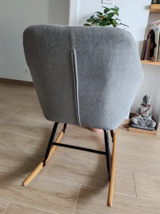 Sillón Mecedora de Diseño Tela y Madera