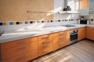 Muebles Cocina Naranja +Encimera+Horno y fregader