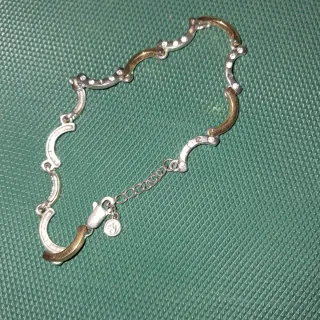 Braccialetto oro e argento con strass