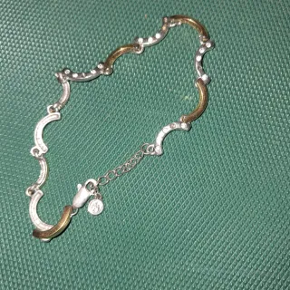 Braccialetto oro e argento con strass