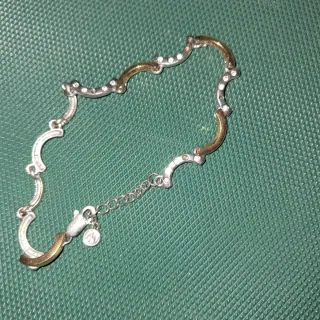 Braccialetto oro e argento con strass