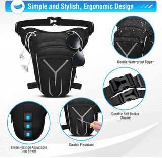 Riñonera Pierna Moto Negra