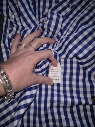 Camisa mujer azul de cuadros vichy · Made in Italy