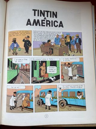 Primera edició Tintin a América en català. 1968