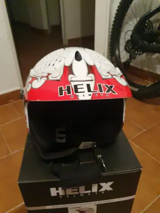 Casco Trial Helix Blanco y Rojo