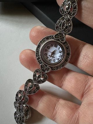 Orologio argento vintage con cuori