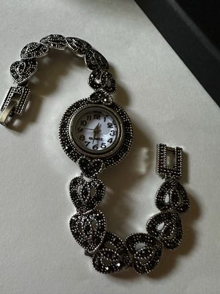 Orologio argento vintage con cuori