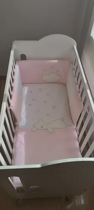 Edredón y chichonera cuna osito