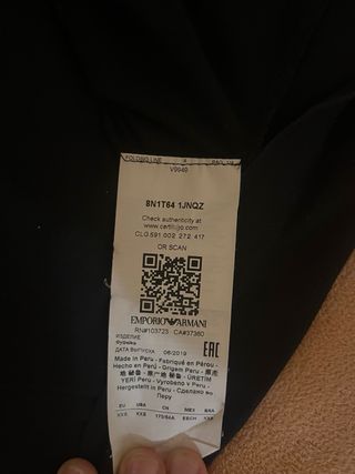 Maglietta Armani nera con logo