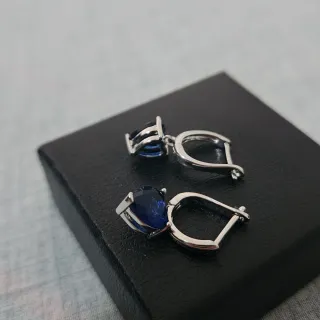Pendientes Corazón Azul Plata