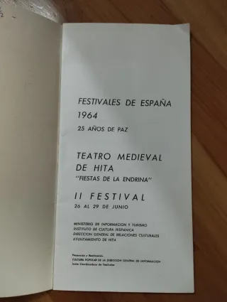 Programa del II Festival de Hita. 1964.