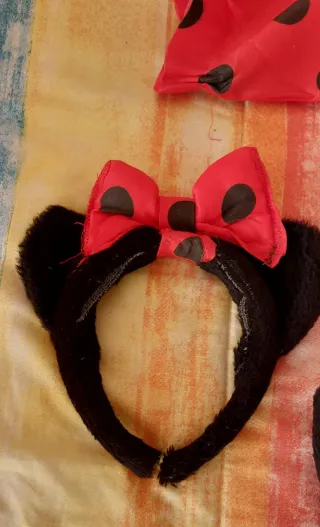 Vestito Minnie pois rossi con orecchie e coda