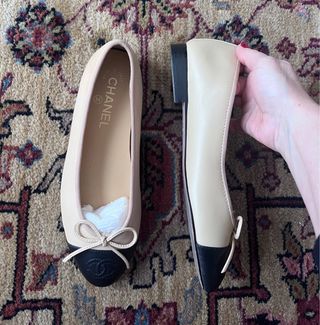 Bailarinas Chanel Beige y Negro