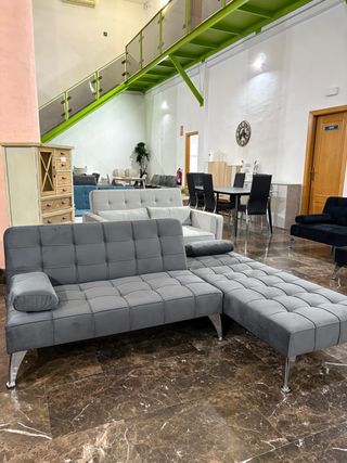 Envio gratis - Sofá Cama Gris Terciopelo